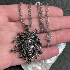 Medusa Gorgon With Snakes Greek Mythology Pendant Necklace